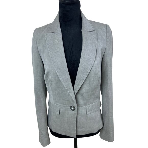 Reiss Single Breasted One Button Suit Women's Gray Tailored Fit Office Siren - Picture 2 of 16